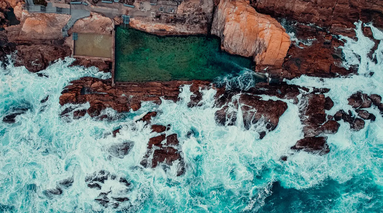 Bermagui Blue Pool from above