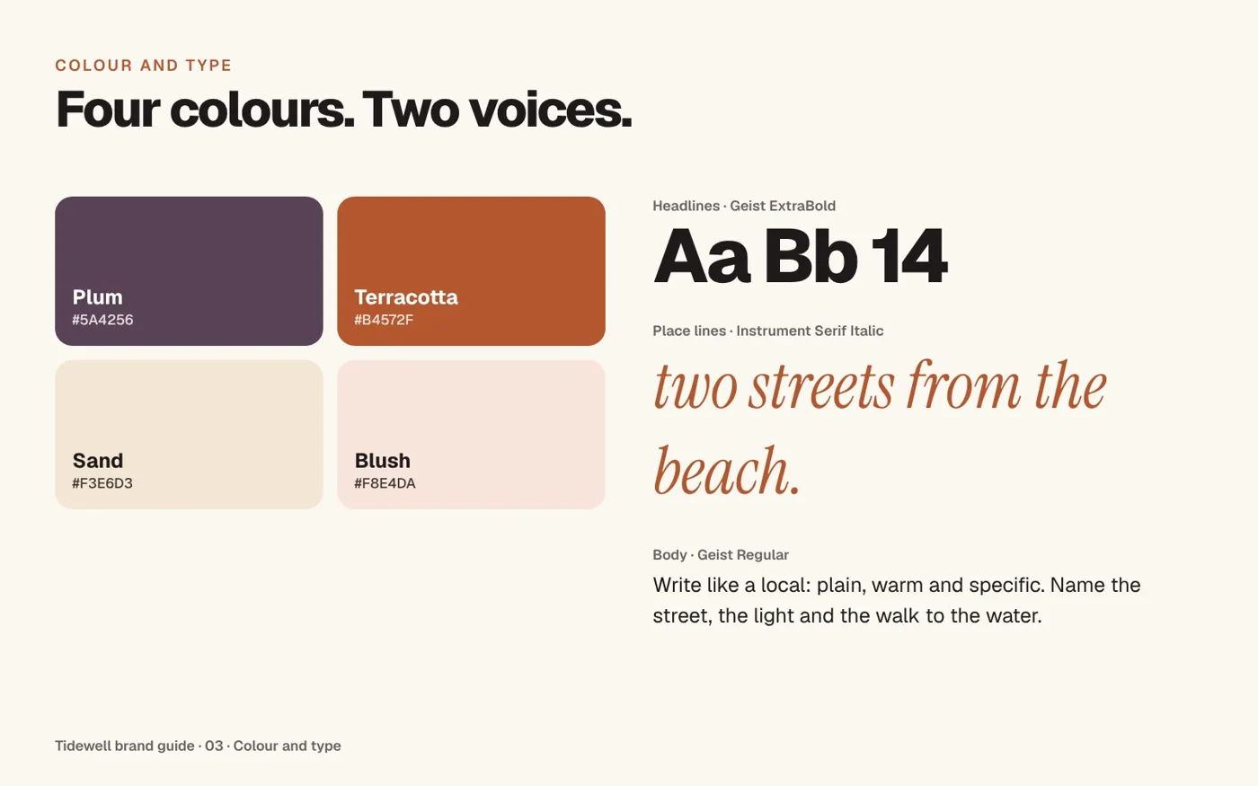 Colour and type