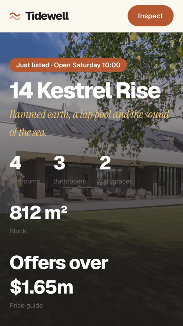 Property website on a phone